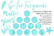 Vibrant Turquoise Foil Textures, a Texture Graphic by U + Me Studio (Thumbnail 3 of 4)