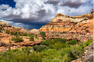 Sandstone cliffs and storm clouds, a Nature Photo by Leonid Andronov