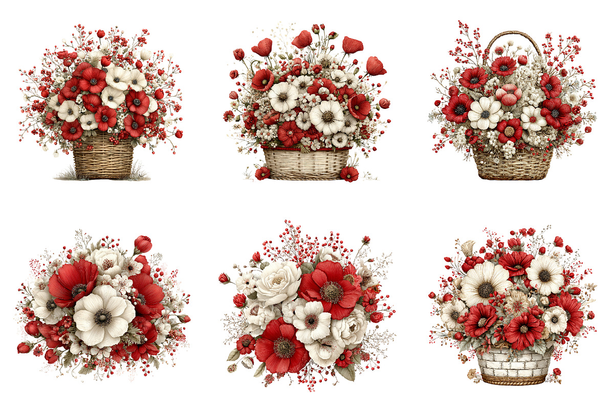 Spring flower basket clipart, an Illustration by SinaCreation (Photo 4 of 11)