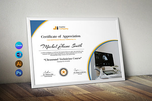 Ultrasound Technician Certificate, a Stationery Template by DesignDevisers