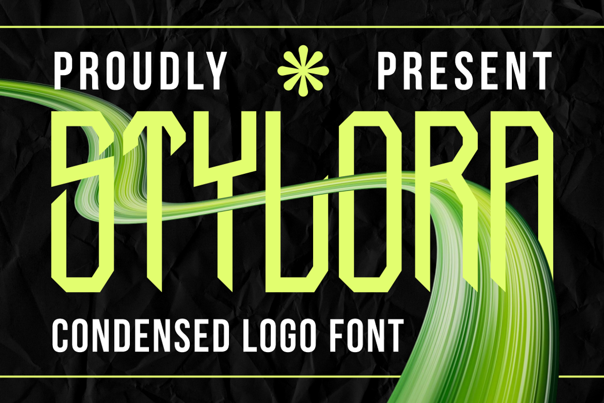 Stylora Condensed Logo Font, a Font by PutraCetol Studio (Photo 1 of 5)