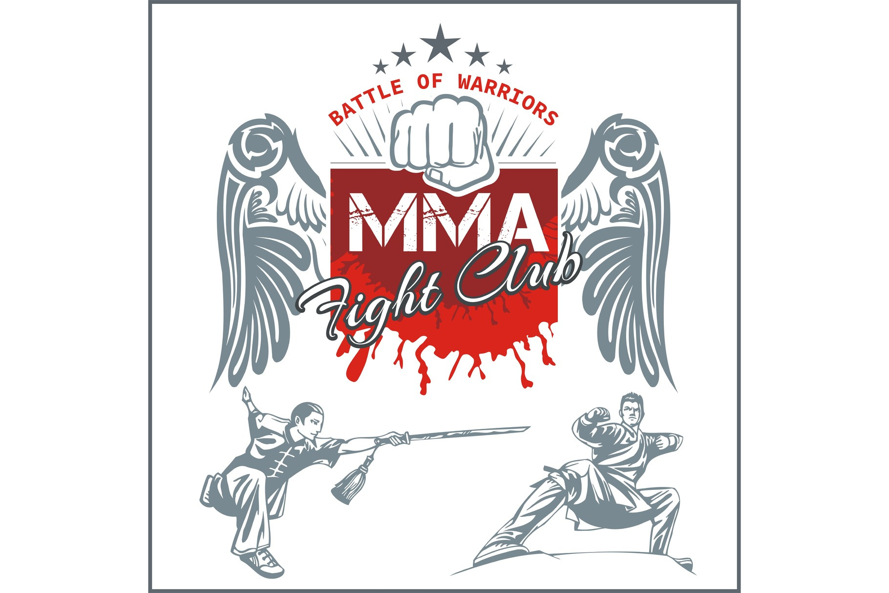 MMA Labels - Vector Mixed Martial, an Illustration by Digital-Clipart