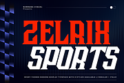 Zelrix Sports - Modern Logo Font, a Serif Font by Nirmana Visual (Thumbnail 1 of 11)