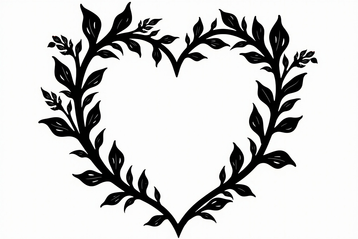 8 Heart Silhouette Floral Frames, an Illustration by hafijul (Photo 4 of 9)