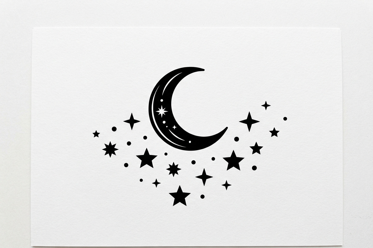 50 Crescent Moon with Stars, an Empty State Illustration by Amazin_art (Photo 32 of 47)