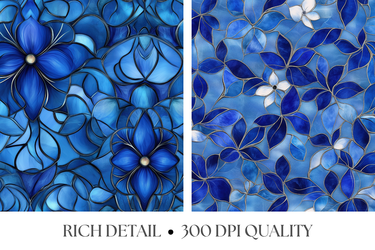 Royal Blue Stained Glass Textures, a Texture Graphic by Artful Assets Boutique (Photo 3 of 4)