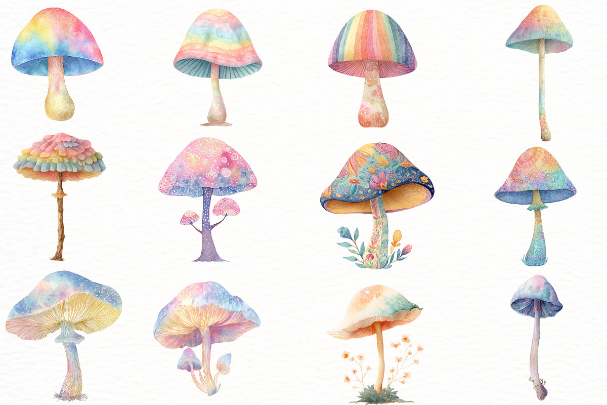 Spring Magical Mushrooms Clipart, an Illustration by Designworld (Photo 4 of 5)