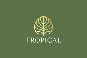 Elegant Linear Tropical Leaf Logo, a Branding & Logo Template by Signatoro