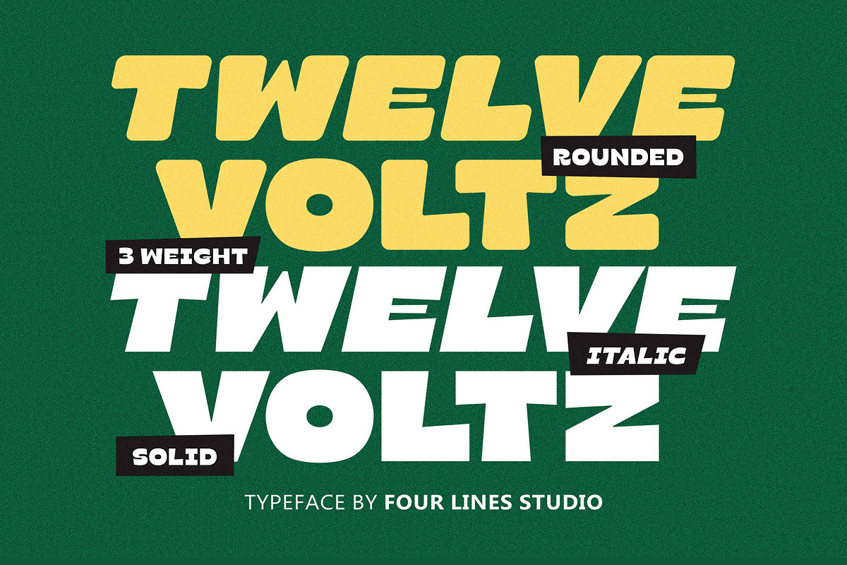 Twelve Voltz – Solid & Rounded Font, a Font by Four Lines Std. (Photo 1 of 10)