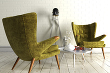 1211 velvet armchair by  in 3D