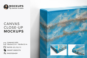 Canvas Close-Up Mockups, a Household Mockup by Mockups by Carlos Viloria