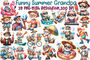 Funny Summer Grandpa Sublimation Cli, an Illustration by Sublimation Artist