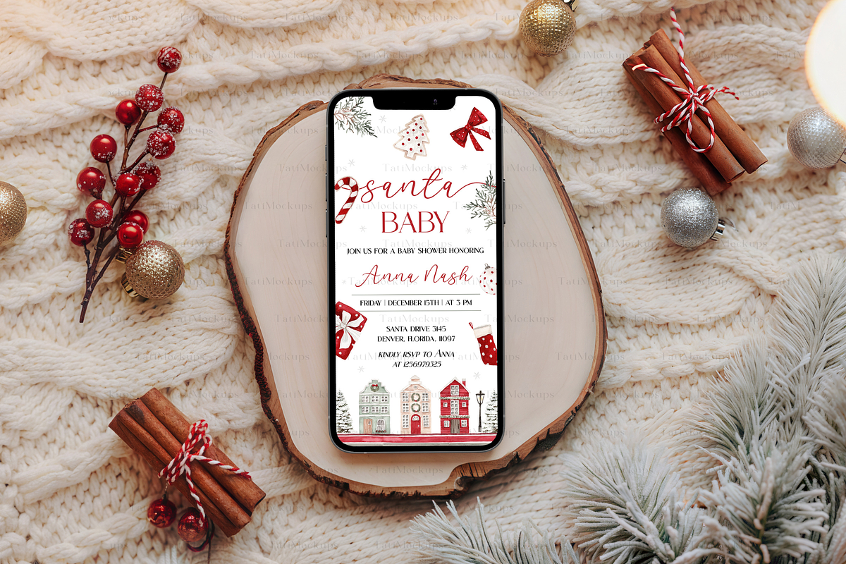 Cozy Christmas Phone Mockup, a Product Mockup by TatiMockup (Photo 4 of 5)