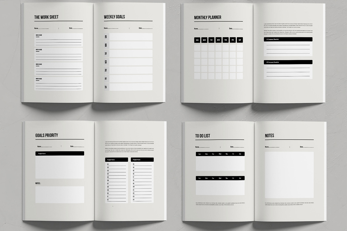 Minimalist Digital Planner Design, a Stationery Template by MightyDesign (Photo 3 of 6)