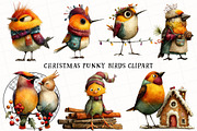 Christmas Funny Birds Clipart, an Illustration by OK Design (Thumbnail 2 of 6)