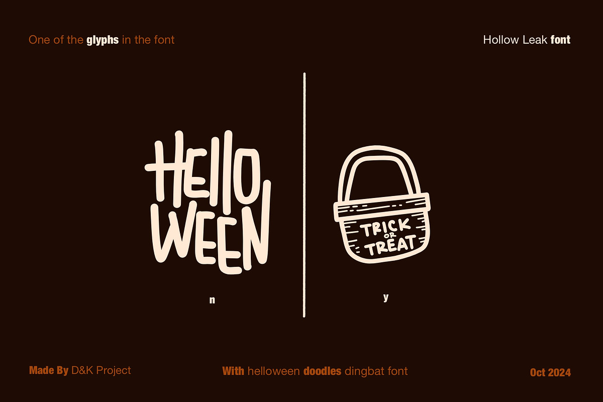 Hollow Leak Font and Dingbat, a Sans Serif Font by D&K Project (Photo 4 of 11)