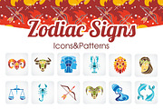 Zodiac Signs Icons&Patterns, an Icon by LunaSolvo (Thumbnail 1 of 2)