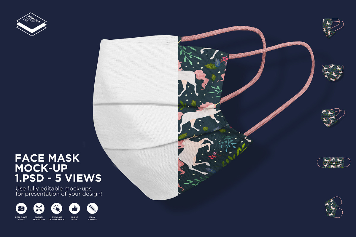 Face Mask Mock-up, a Mask Mockup by Branda Keeps (Photo 1 of 16)