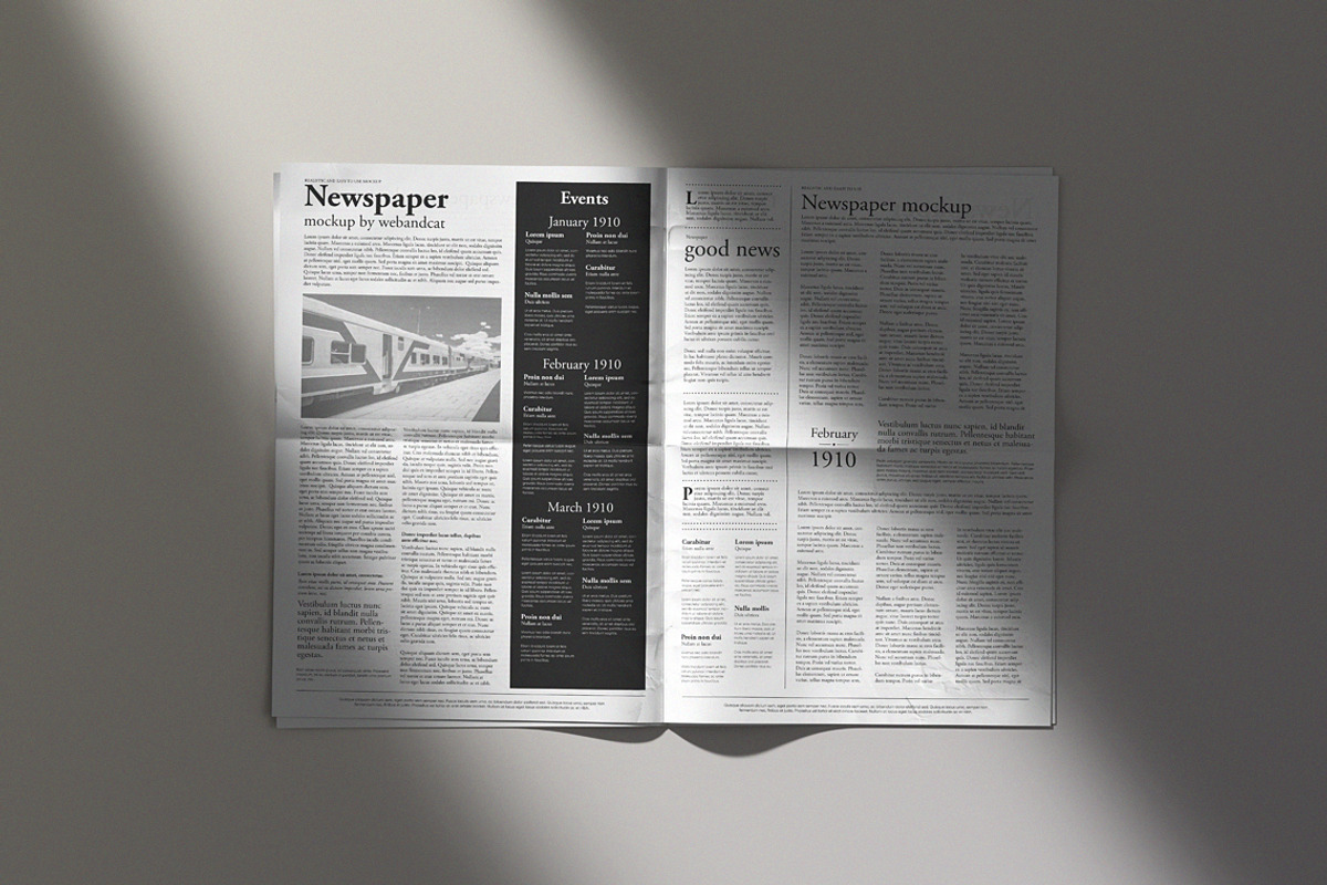 Newspaper Mockup, a Books & Magazine Mockup by WebAndCat (Photo 5 of 13)