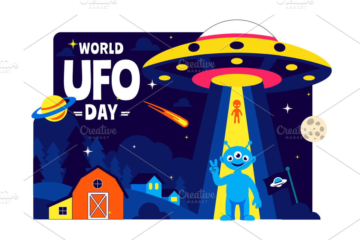 10 World UFO Day Illustration, an Object Illustration by denayunebgt (Photo 4 of 4)