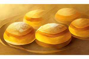 Golden pastries arranged in artistic, a Food & Drink Photo by Igor Tichonow