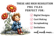 Whimsical Sunflower Kids PNG Clipart, a Seasonal Illustration by OK Design (Thumbnail 6 of 6)