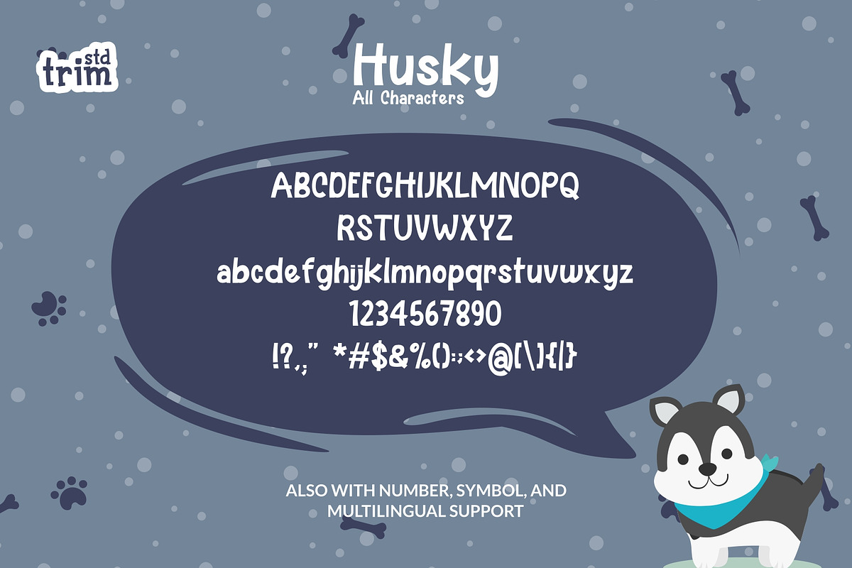 Husky Cute Animal Display Font, a Font by TrimStudio