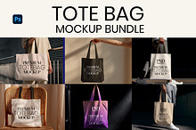 Tote Bag Mockup Bundle by  in Mockups