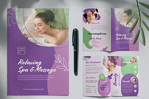 Spa & Massage Bifold Brochure, a Brochure Template by Cristal Pioneer