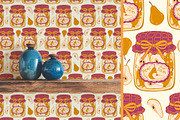 Vintage Jam Jars patterns & clipart, a Food Illustration by Carpet Tapete Pretzel (Thumbnail 7 of 13)