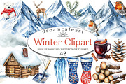 Winter Clipart, an Illustration by DreamCafeArt (Thumbnail 1 of 5)