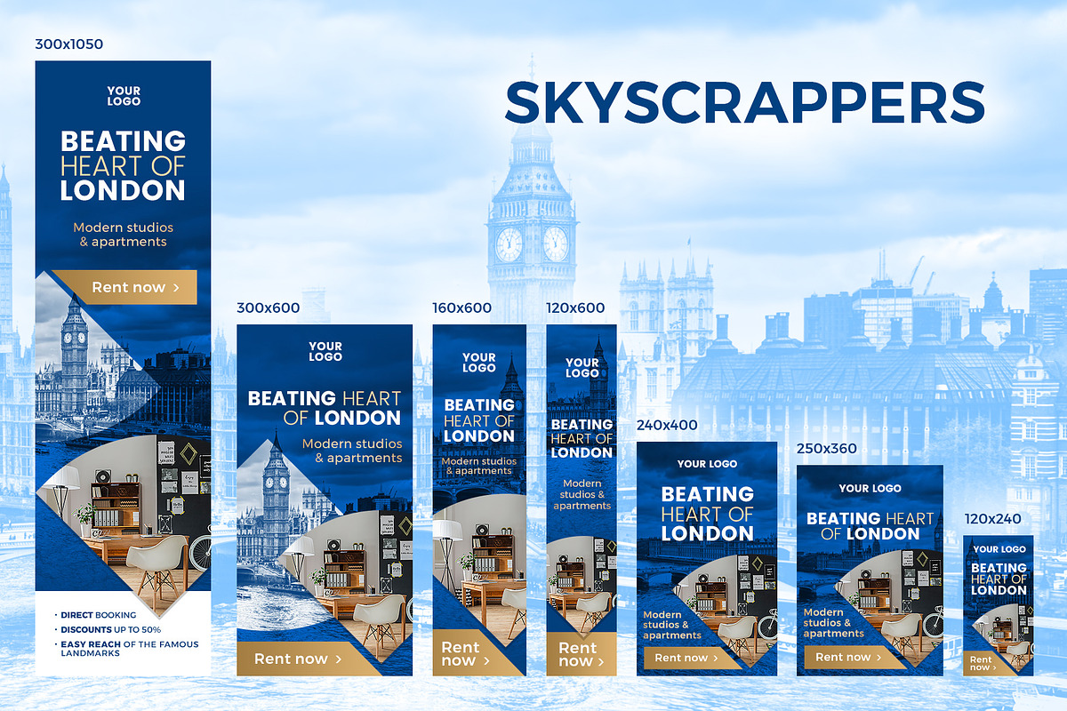 Banners Pack 26 sizes for Google Ads, a Templates & Theme by Better Be a Designer (Photo 5 of 6)