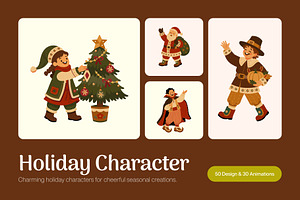 80 Holiday Flat Illustrations Bundle