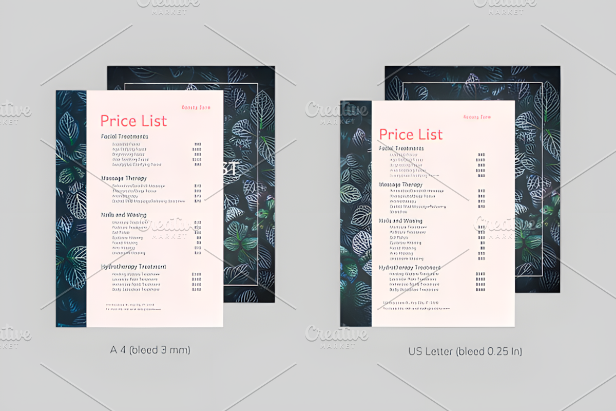 Editable Price List Templates, a Social Media Template by Ink Gallery (Photo 2 of 7)
