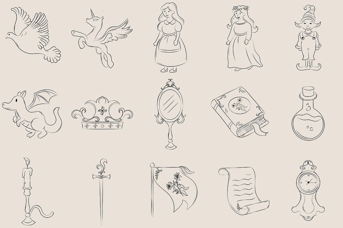European Whimsical Medieval Bundle, an Object Illustration by Invisual Studio (Photo 9 of 11)
