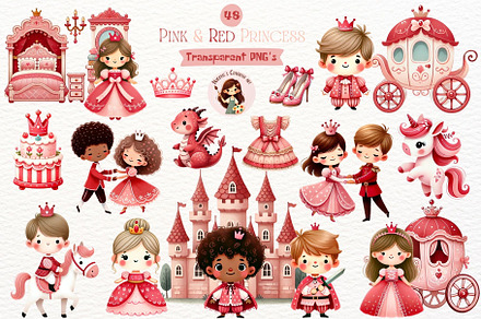 Cute Watercolor Princess Clipart