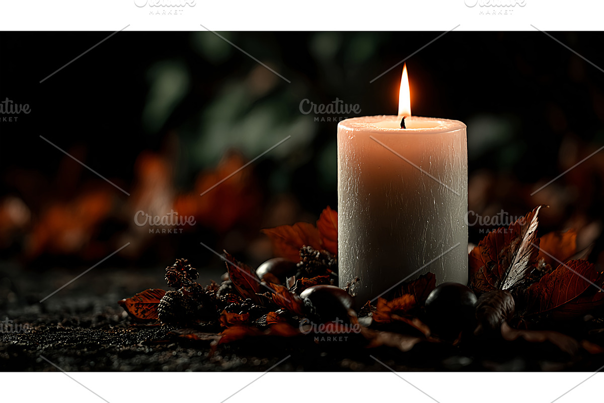 Glowing candle in a dark background, an Illustration by Lukas Jonaitis SHOP