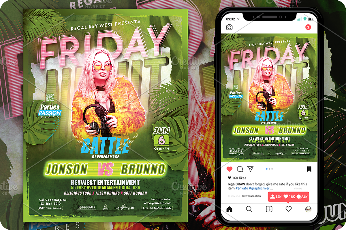 DJ Battle Flyer, a Flyer Template by regalDRAW (Photo 1 of 3)