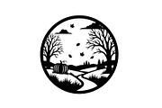 Autumn Fall Leaves Landscape, a Graphic by Artivon (Thumbnail 3 of 13)