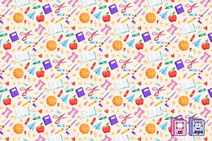 Back to School Seamless Pattern, an Education Illustration by MISS CHATZ