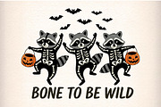 Funny Halloween Skeleton Raccoon Png, an Illustration by Craft Nest (Thumbnail 1 of 6)