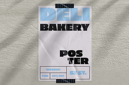 Glued Poster on Wall Mockup, an Advertising Mockup by Xtrahive