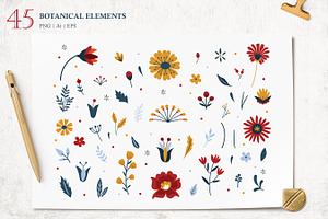 Scandinavian Folk Floral Collection