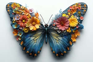 Colorful butterfly art made with vib, a Photo by Tanuart