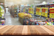Wooden Table with Blurred Grocery St, a Food & Drink Photo by idea_design (Thumbnail 2 of 9)