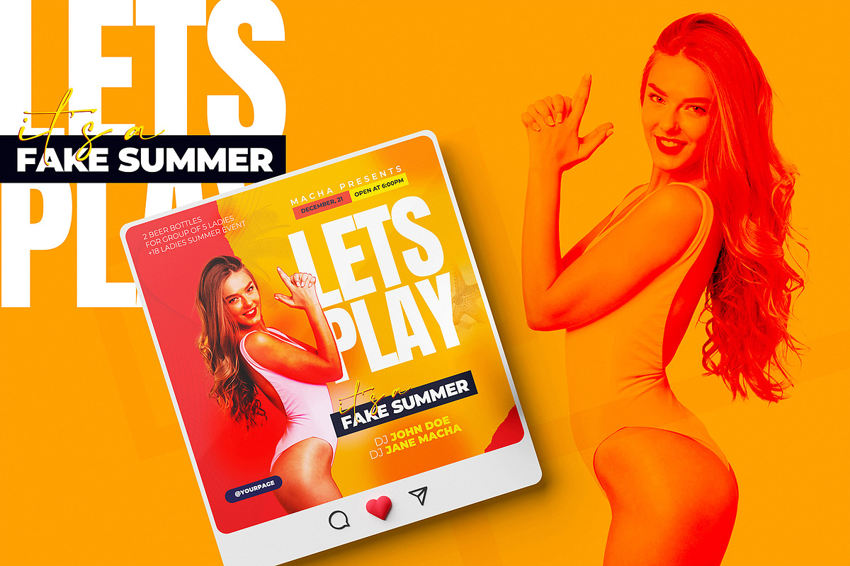 Summer Party Flyer & Social Media, a Templates & Theme by ErsanK