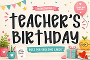 Teacher's Birthday-School Craft Font, a Handwritten Font by KiddoGlyphs Studio (Thumbnail 1 of 4)