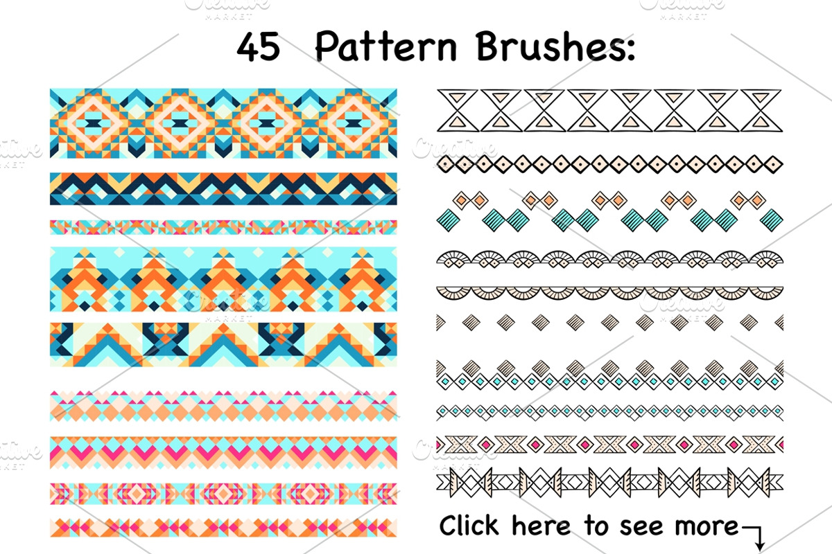 45 Vector Pattern Brushes, a Brush Add-On by Irina Skaska (Photo 8 of 9)