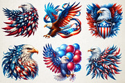 Watercolor USA Patriotic Eagle PNG, a Seasonal Illustration by RobertsArt (Thumbnail 3 of 5)