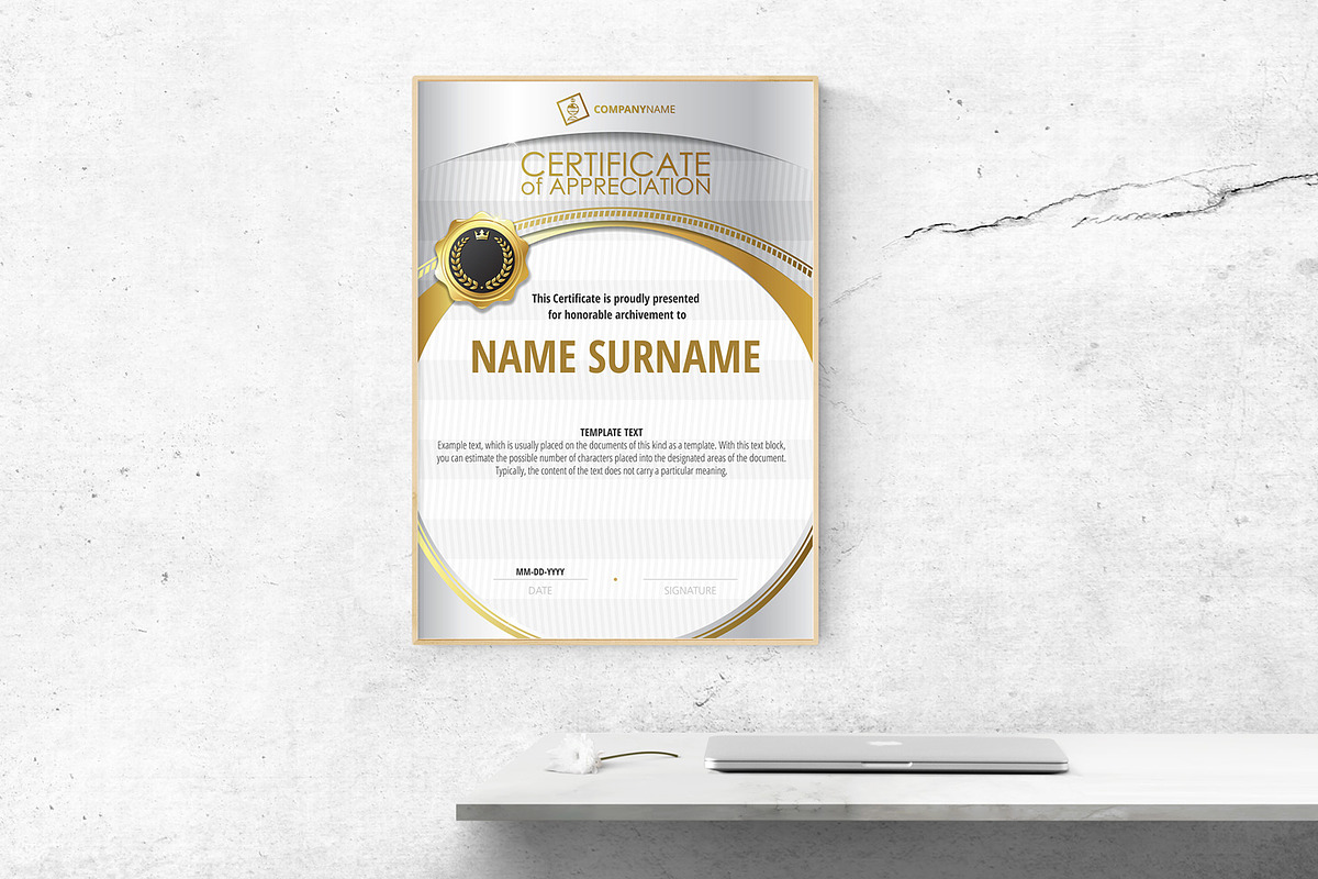 Appreciation Certificate Templates, a Stationery Template by inshader (Photo 5 of 17)
